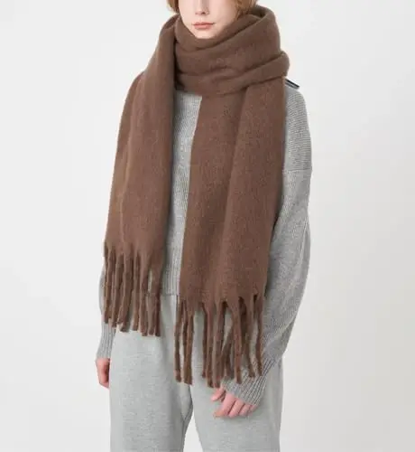 MININAI Women CasModazoneere Feel Scarf, Soft Warm Winter Scarf for Cold Weather, Christmas Blanket Scarves PasModazoneina Shawl Wrap - 5