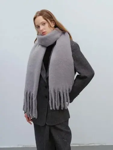 MININAI Women CasModazoneere Feel Scarf, Soft Warm Winter Scarf for Cold Weather, Christmas Blanket Scarves PasModazoneina Shawl Wrap - 4