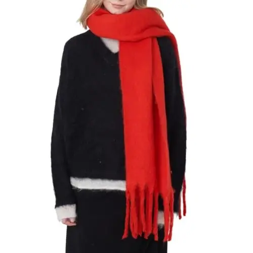 MININAI Women CasModazoneere Feel Scarf, Soft Warm Winter Scarf for Cold Weather, Christmas Blanket Scarves PasModazoneina Shawl Wrap 