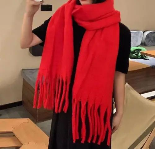 MININAI Women CasModazoneere Feel Scarf, Soft Warm Winter Scarf for Cold Weather, Christmas Blanket Scarves PasModazoneina Shawl Wrap - 4