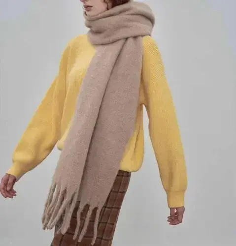 MININAI Women CasModazoneere Feel Scarf, Soft Warm Winter Scarf for Cold Weather, Christmas Blanket Scarves PasModazoneina Shawl Wrap - 2