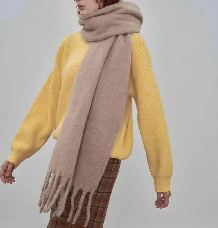 MININAI Women CasModazoneere Feel Scarf, Soft Warm Winter Scarf for Cold Weather, Christmas Blanket Scarves PasModazoneina Shawl Wrap - 2