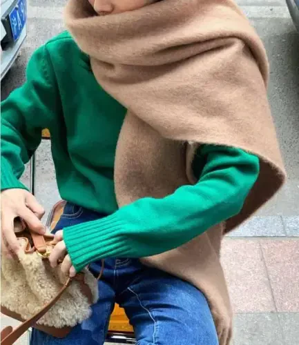 MININAI Women CasModazoneere Feel Scarf, Soft Warm Winter Scarf for Cold Weather, Christmas Blanket Scarves PasModazoneina Shawl Wrap - 5