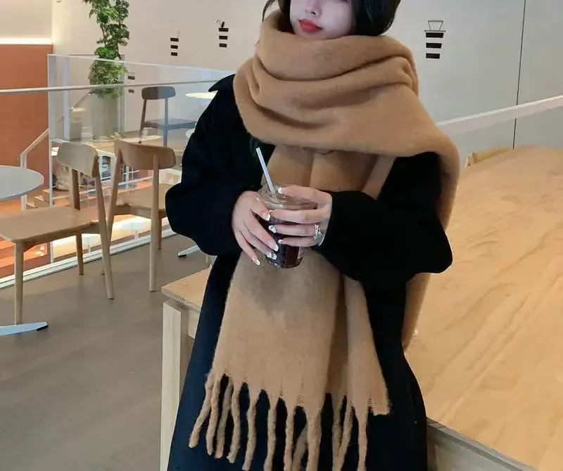 MININAI Women CasModazoneere Feel Scarf, Soft Warm Winter Scarf for Cold Weather, Christmas Blanket Scarves PasModazoneina Shawl Wrap - 6
