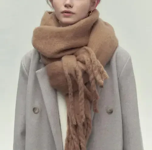 MININAI Women CasModazoneere Feel Scarf, Soft Warm Winter Scarf for Cold Weather, Christmas Blanket Scarves PasModazoneina Shawl Wrap - 7