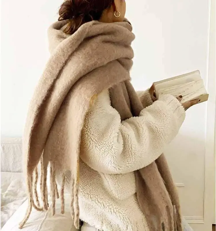 MININAI Women CasModazoneere Feel Scarf, Soft Warm Winter Scarf for Cold Weather, Christmas Blanket Scarves PasModazoneina Shawl Wrap - 3