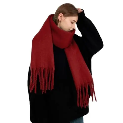 MININAI Women CasModazoneere Feel Scarf, Soft Warm Winter Scarf for Cold Weather, Christmas Blanket Scarves PasModazoneina Shawl Wrap - 3