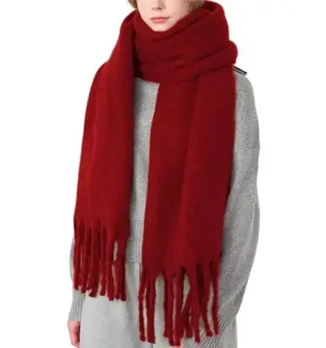 MININAI Women CasModazoneere Feel Scarf, Soft Warm Winter Scarf for Cold Weather, Christmas Blanket Scarves PasModazoneina Shawl Wrap - MODAZONE