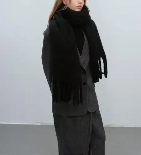 MININAI Women CasModazoneere Feel Scarf, Soft Warm Winter Scarf for Cold Weather, Christmas Blanket Scarves PasModazoneina Shawl Wrap - 4