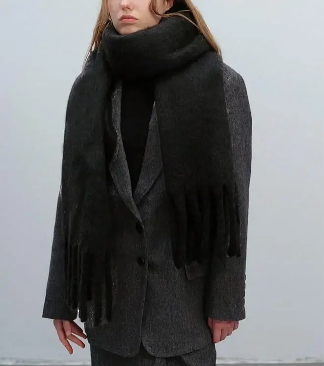 MININAI Women CasModazoneere Feel Scarf, Soft Warm Winter Scarf for Cold Weather, Christmas Blanket Scarves PasModazoneina Shawl Wrap - 3