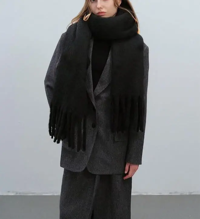 MININAI Women CasModazoneere Feel Scarf, Soft Warm Winter Scarf for Cold Weather, Christmas Blanket Scarves PasModazoneina Shawl Wrap - 2