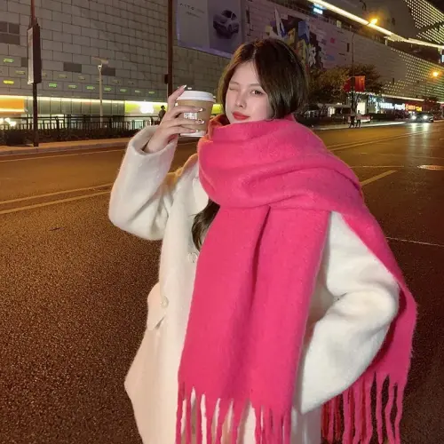MININAI Women CasModazoneere Feel Scarf, Soft Warm Winter Scarf for Cold Weather, Christmas Blanket Scarves PasModazoneina Shawl Wrap - 7
