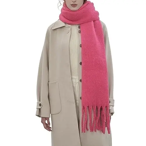 MININAI Women CasModazoneere Feel Scarf, Soft Warm Winter Scarf for Cold Weather, Christmas Blanket Scarves PasModazoneina Shawl Wrap 