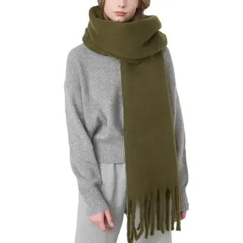 MININAI Women CasModazoneere Feel Scarf, Soft Warm Winter Scarf for Cold Weather, Christmas Blanket Scarves PasModazoneina Shawl Wrap - 1