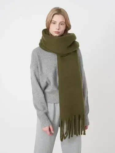 MININAI Women CasModazoneere Feel Scarf, Soft Warm Winter Scarf for Cold Weather, Christmas Blanket Scarves PasModazoneina Shawl Wrap - 2