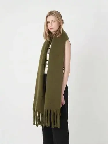 MININAI Women CasModazoneere Feel Scarf, Soft Warm Winter Scarf for Cold Weather, Christmas Blanket Scarves PasModazoneina Shawl Wrap - 4