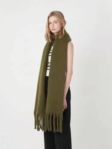 MININAI Women CasModazoneere Feel Scarf, Soft Warm Winter Scarf for Cold Weather, Christmas Blanket Scarves PasModazoneina Shawl Wrap - 4