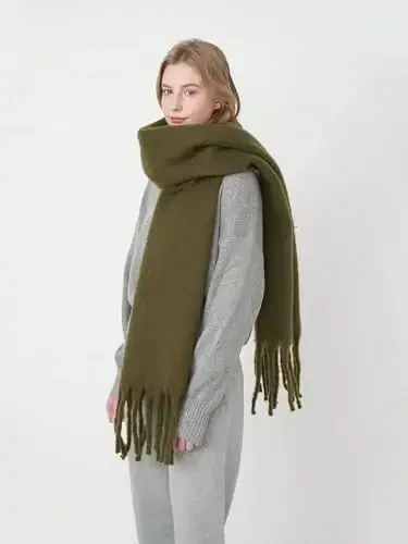 MININAI Women CasModazoneere Feel Scarf, Soft Warm Winter Scarf for Cold Weather, Christmas Blanket Scarves PasModazoneina Shawl Wrap - 3