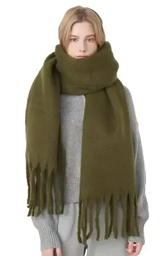 MININAI Women CasModazoneere Feel Scarf, Soft Warm Winter Scarf for Cold Weather, Christmas Blanket Scarves PasModazoneina Shawl Wrap - 7