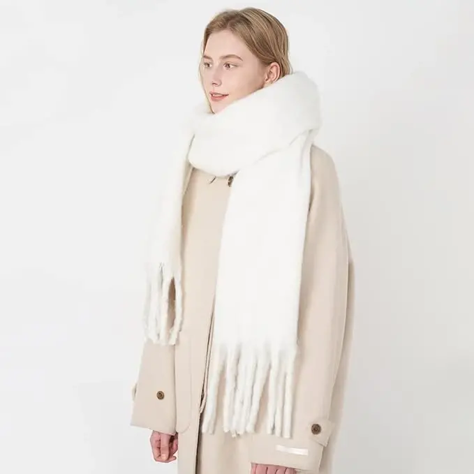 MININAI Women CasModazoneere Feel Scarf, Soft Warm Winter Scarf for Cold Weather, Christmas Blanket Scarves PasModazoneina Shawl Wrap - 2