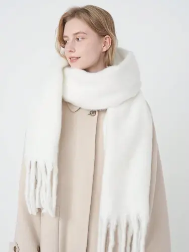 MININAI Women CasModazoneere Feel Scarf, Soft Warm Winter Scarf for Cold Weather, Christmas Blanket Scarves PasModazoneina Shawl Wrap - 4