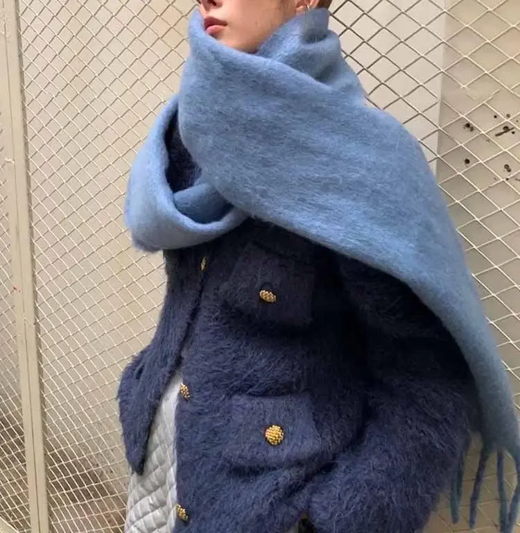 MININAI Women CasModazoneere Feel Scarf, Soft Warm Winter Scarf for Cold Weather, Christmas Blanket Scarves PasModazoneina Shawl Wrap - 4