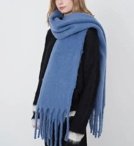 MININAI Women CasModazoneere Feel Scarf, Soft Warm Winter Scarf for Cold Weather, Christmas Blanket Scarves PasModazoneina Shawl Wrap - 6