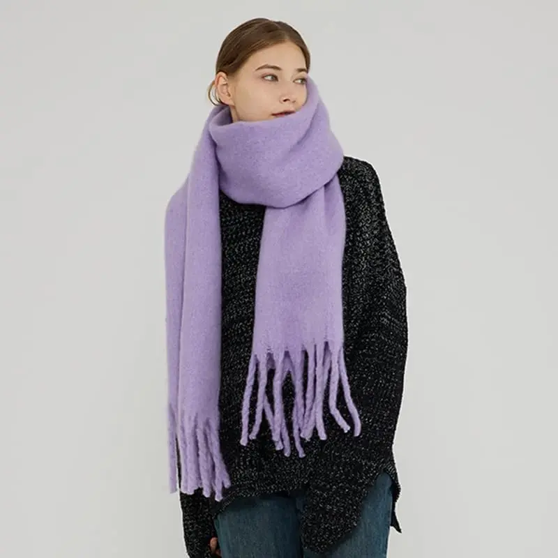 MININAI Women CasModazoneere Feel Scarf, Soft Warm Winter Scarf for Cold Weather, Christmas Blanket Scarves PasModazoneina Shawl Wrap - 5