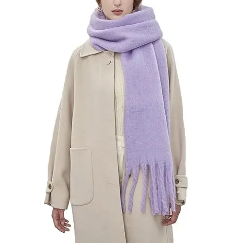 MININAI Women CasModazoneere Feel Scarf, Soft Warm Winter Scarf for Cold Weather, Christmas Blanket Scarves PasModazoneina Shawl Wrap - 1