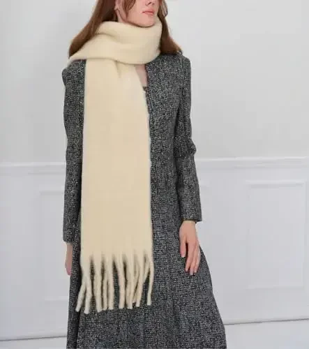 MININAI Women CasModazoneere Feel Scarf, Soft Warm Winter Scarf for Cold Weather, Christmas Blanket Scarves PasModazoneina Shawl Wrap - 7