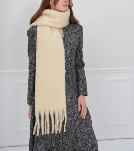 MININAI Women CasModazoneere Feel Scarf, Soft Warm Winter Scarf for Cold Weather, Christmas Blanket Scarves PasModazoneina Shawl Wrap - 7