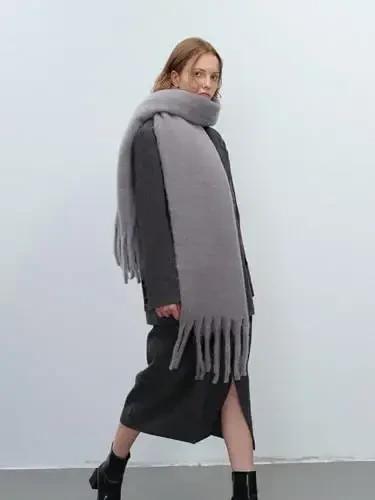 MININAI Women CasModazoneere Feel Scarf, Soft Warm Winter Scarf for Cold Weather, Christmas Blanket Scarves PasModazoneina Shawl Wrap - 5