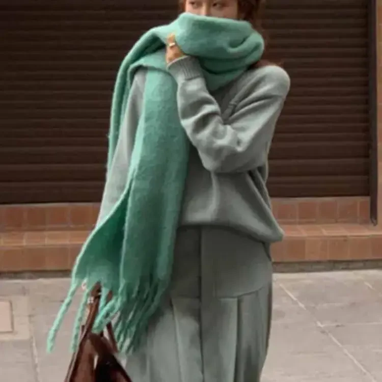 MININAI Women CasModazoneere Feel Scarf, Soft Warm Winter Scarf for Cold Weather, Christmas Blanket Scarves PasModazoneina Shawl Wrap - 5