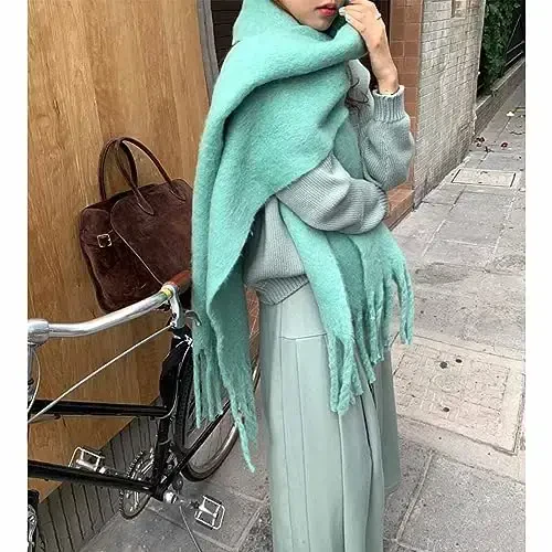 MININAI Women CasModazoneere Feel Scarf, Soft Warm Winter Scarf for Cold Weather, Christmas Blanket Scarves PasModazoneina Shawl Wrap - 6