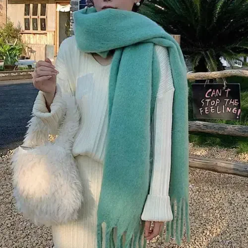 MININAI Women CasModazoneere Feel Scarf, Soft Warm Winter Scarf for Cold Weather, Christmas Blanket Scarves PasModazoneina Shawl Wrap - 7