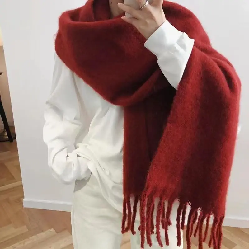 MININAI Women CasModazoneere Feel Scarf, Soft Warm Winter Scarf for Cold Weather, Christmas Blanket Scarves PasModazoneina Shawl Wrap - 4