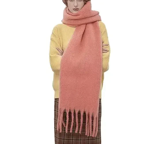 MININAI Women CasModazoneere Feel Scarf, Soft Warm Winter Scarf for Cold Weather, Christmas Blanket Scarves PasModazoneina Shawl Wrap 