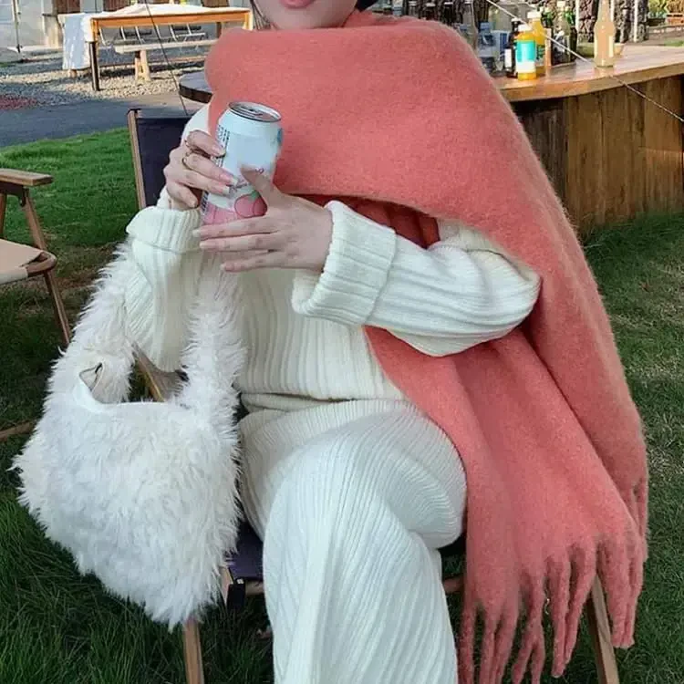 MININAI Women CasModazoneere Feel Scarf, Soft Warm Winter Scarf for Cold Weather, Christmas Blanket Scarves PasModazoneina Shawl Wrap - 4