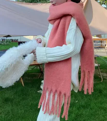 MININAI Women CasModazoneere Feel Scarf, Soft Warm Winter Scarf for Cold Weather, Christmas Blanket Scarves PasModazoneina Shawl Wrap - 5