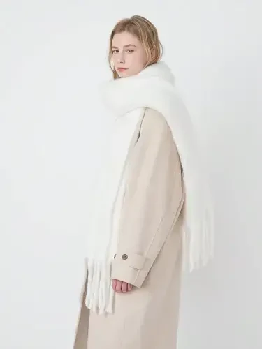 MININAI Women CasModazoneere Feel Scarf, Soft Warm Winter Scarf for Cold Weather, Christmas Blanket Scarves PasModazoneina Shawl Wrap - 6