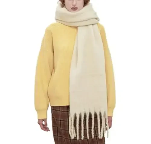 MININAI Women CasModazoneere Feel Scarf, Soft Warm Winter Scarf for Cold Weather, Christmas Blanket Scarves PasModazoneina Shawl Wrap - MODAZONE