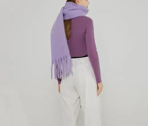 MININAI Women CasModazoneere Feel Scarf, Soft Warm Winter Scarf for Cold Weather, Christmas Blanket Scarves PasModazoneina Shawl Wrap - 4