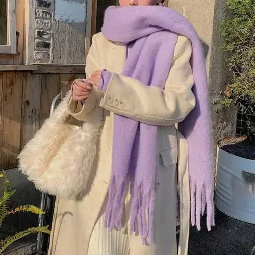 MININAI Women CasModazoneere Feel Scarf, Soft Warm Winter Scarf for Cold Weather, Christmas Blanket Scarves PasModazoneina Shawl Wrap - 7