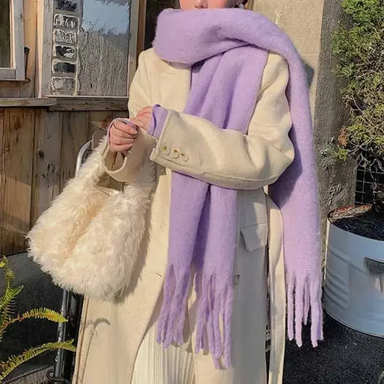 MININAI Women CasModazoneere Feel Scarf, Soft Warm Winter Scarf for Cold Weather, Christmas Blanket Scarves PasModazoneina Shawl Wrap - 7