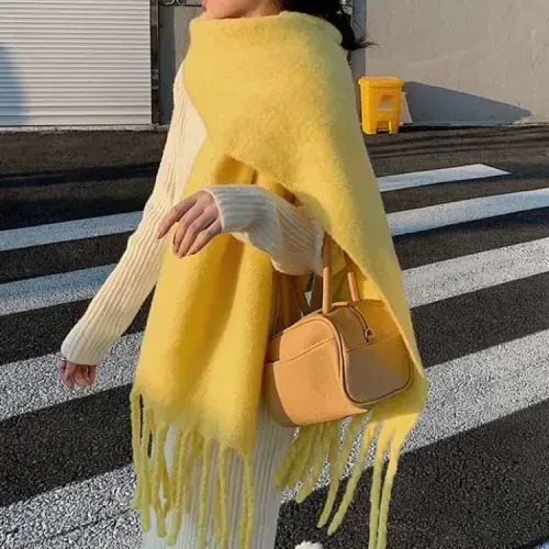 MININAI Women CasModazoneere Feel Scarf, Soft Warm Winter Scarf for Cold Weather, Christmas Blanket Scarves PasModazoneina Shawl Wrap - 7