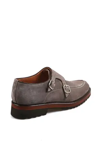 Mink 100% Leather Buckle Eva Sole Suede Casual Shoes - 4