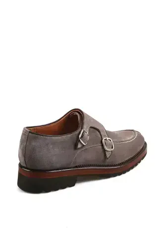 Mink 100% Leather Buckle Eva Sole Suede Casual Shoes - 4