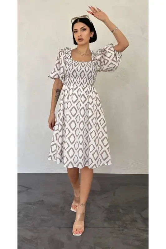 Mink Checkered Summer Dress - 1