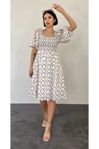 Mink Checkered Summer Dress - 1