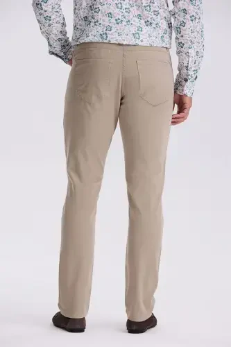 Mink Comfort Fit Cotton Loose Fit 5 Pocket Pants - 3